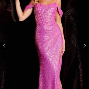 Jovani hot pink prom dress